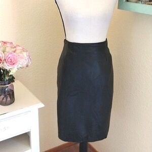 Vakko Vintage Leather Skirt